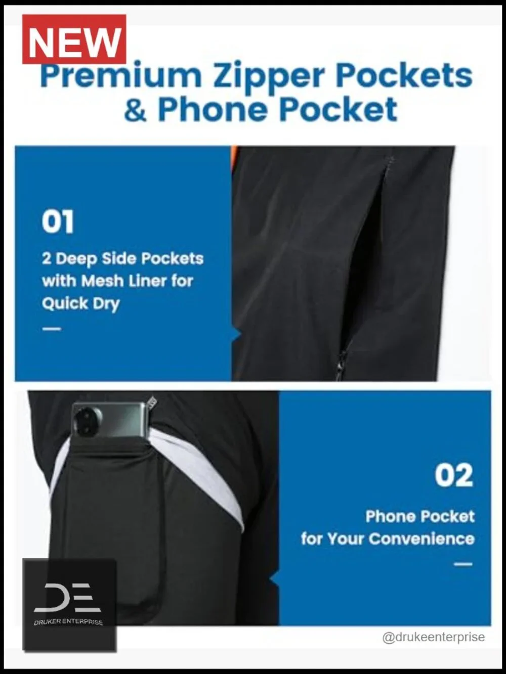 Men's 2 in 1 Swim Trunks with Compression Liner Quick-Dry UPF 30